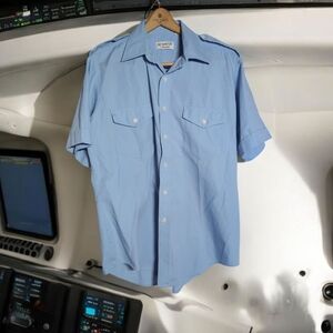 Pilot Uniform Men's Blue Short Sleeve Shirt The Aviator By Van Husen